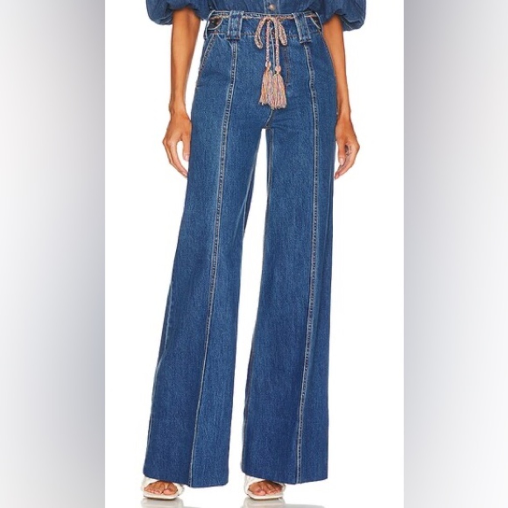 Zimmermann Blue Flare Wide-Leg Jeans